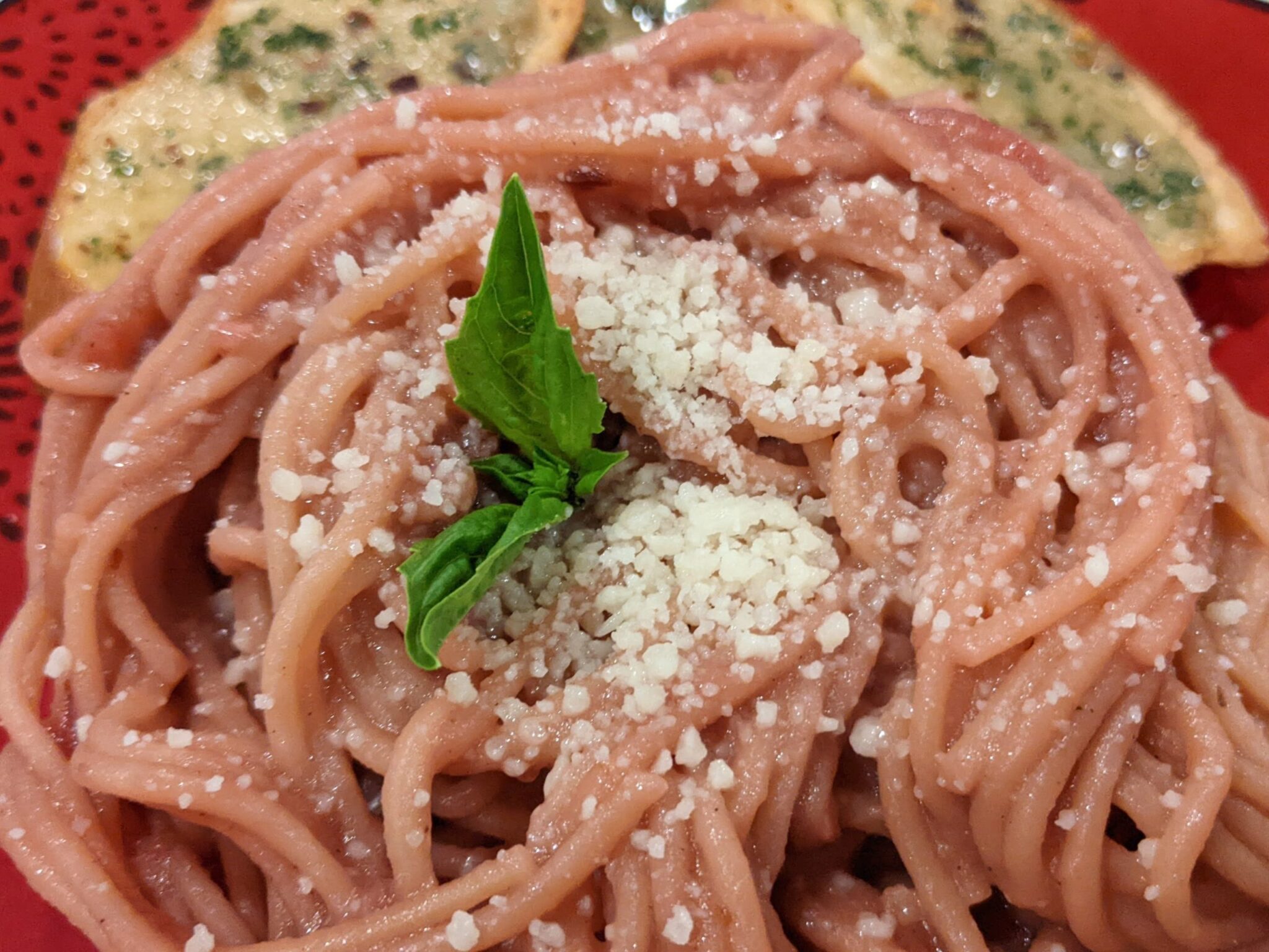 Spaghetti and Beet Sauce