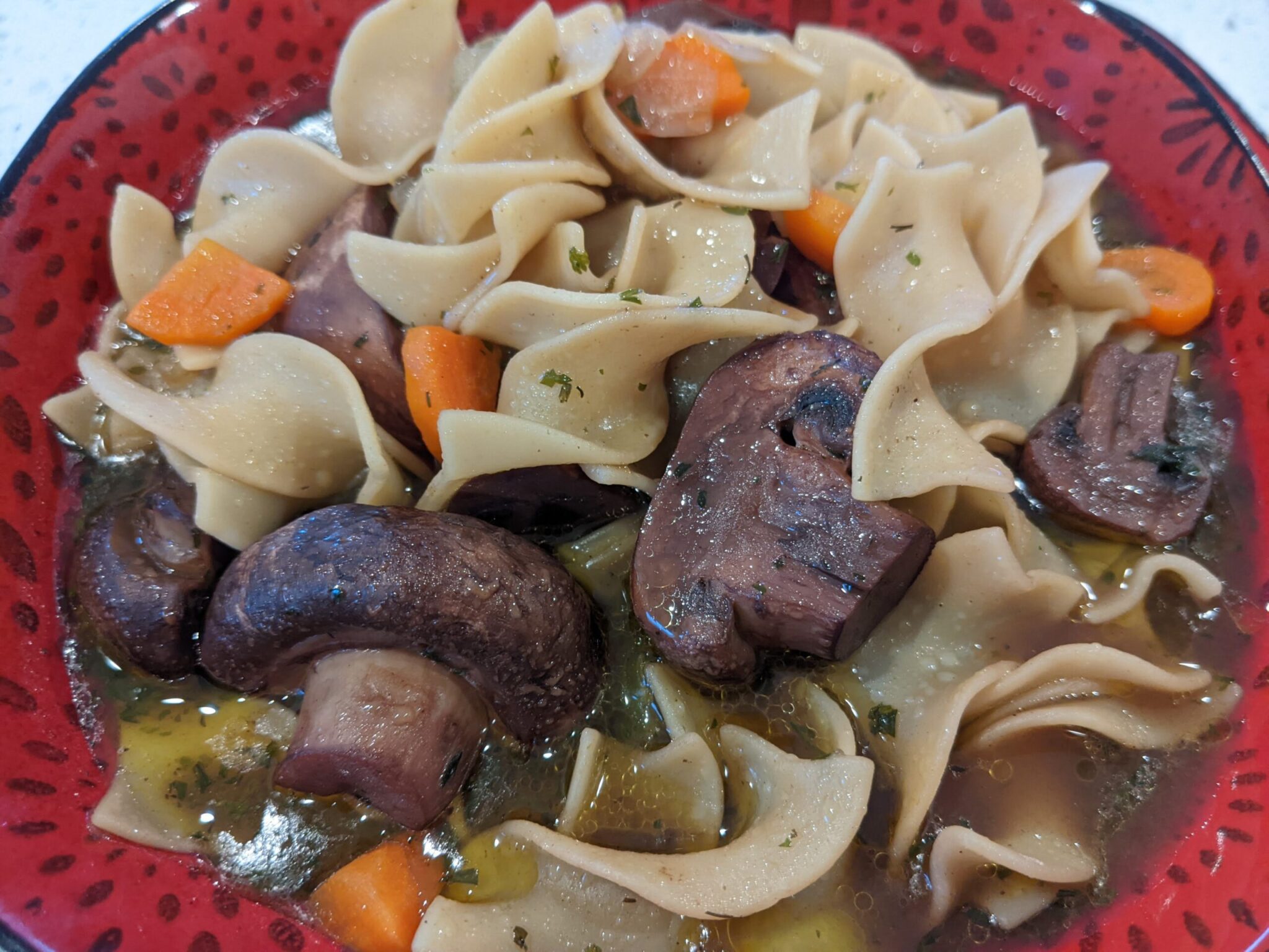 Burgundy Mushroom Noodle Soup