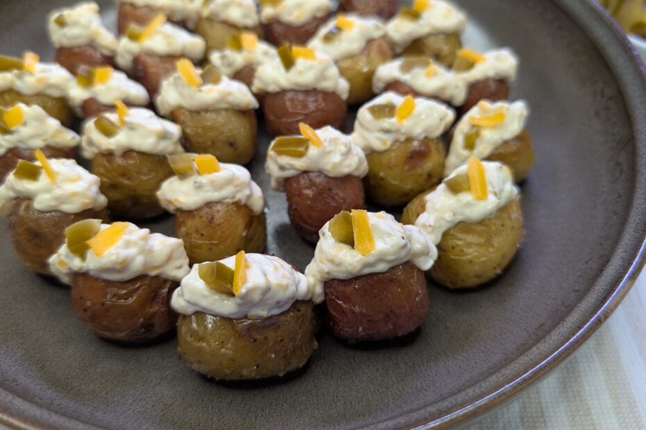 Mini Baked Potatoes with Jalapeño and Cheddar