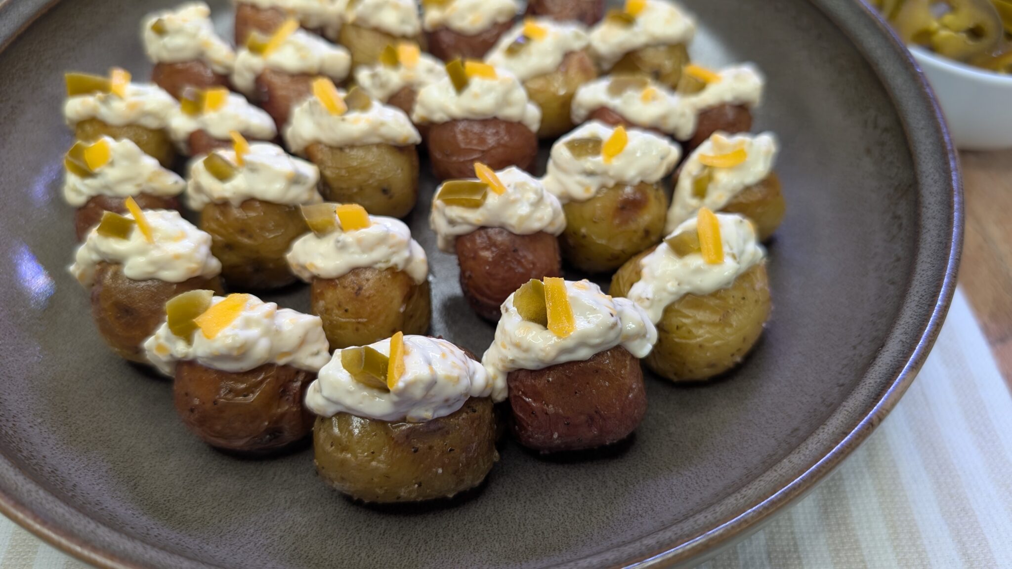 Mini Baked Potatoes with Jalapeño and Cheddar