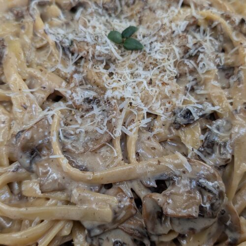 Creamy Mushroom and Black Garlic Pasta