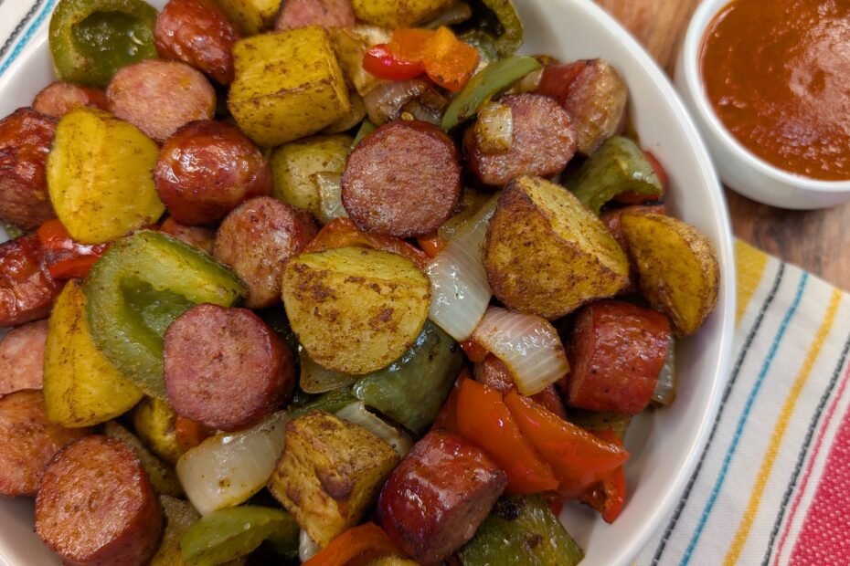 Sheet Pan Chipotle Sausage and Peppers